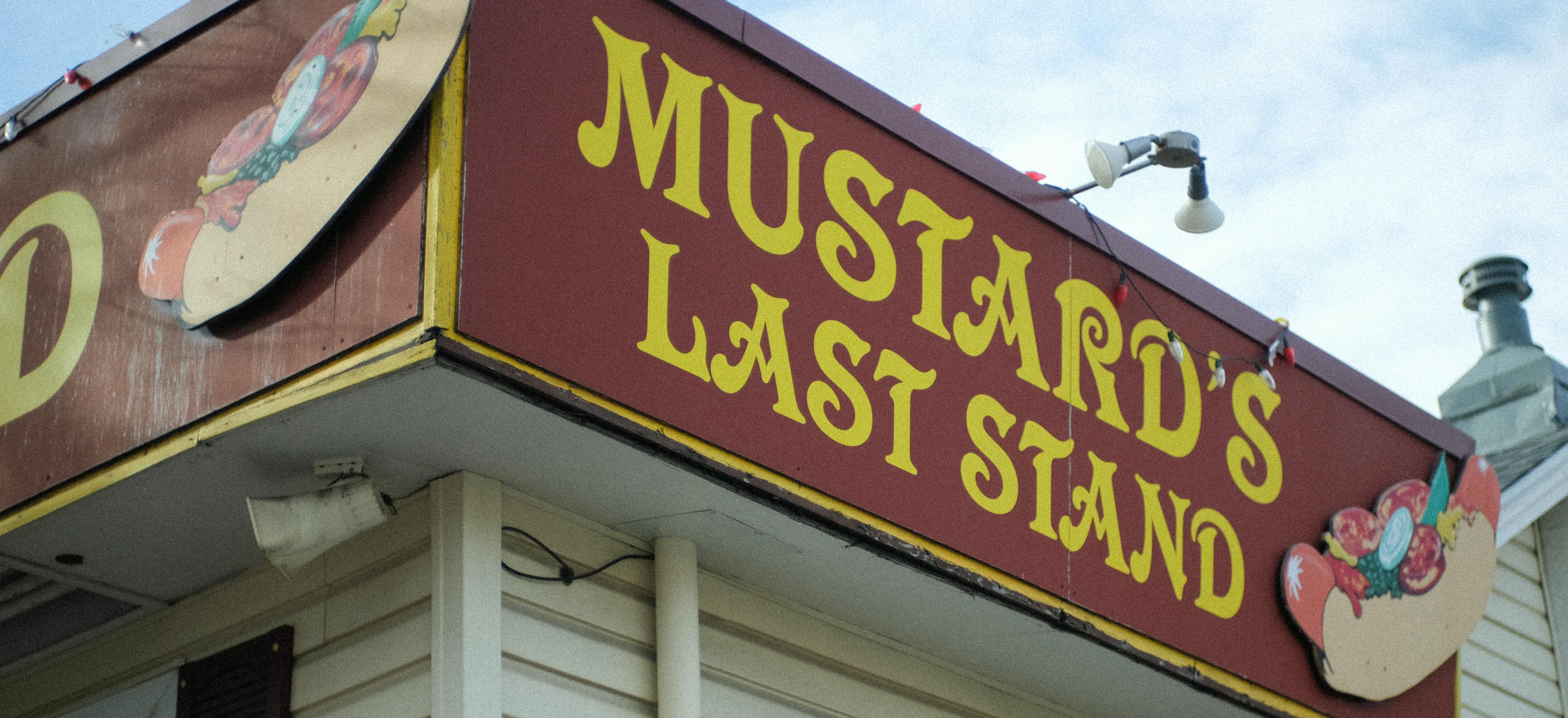 The exterior of Mustard's Last Stand in Denver, Colorado.