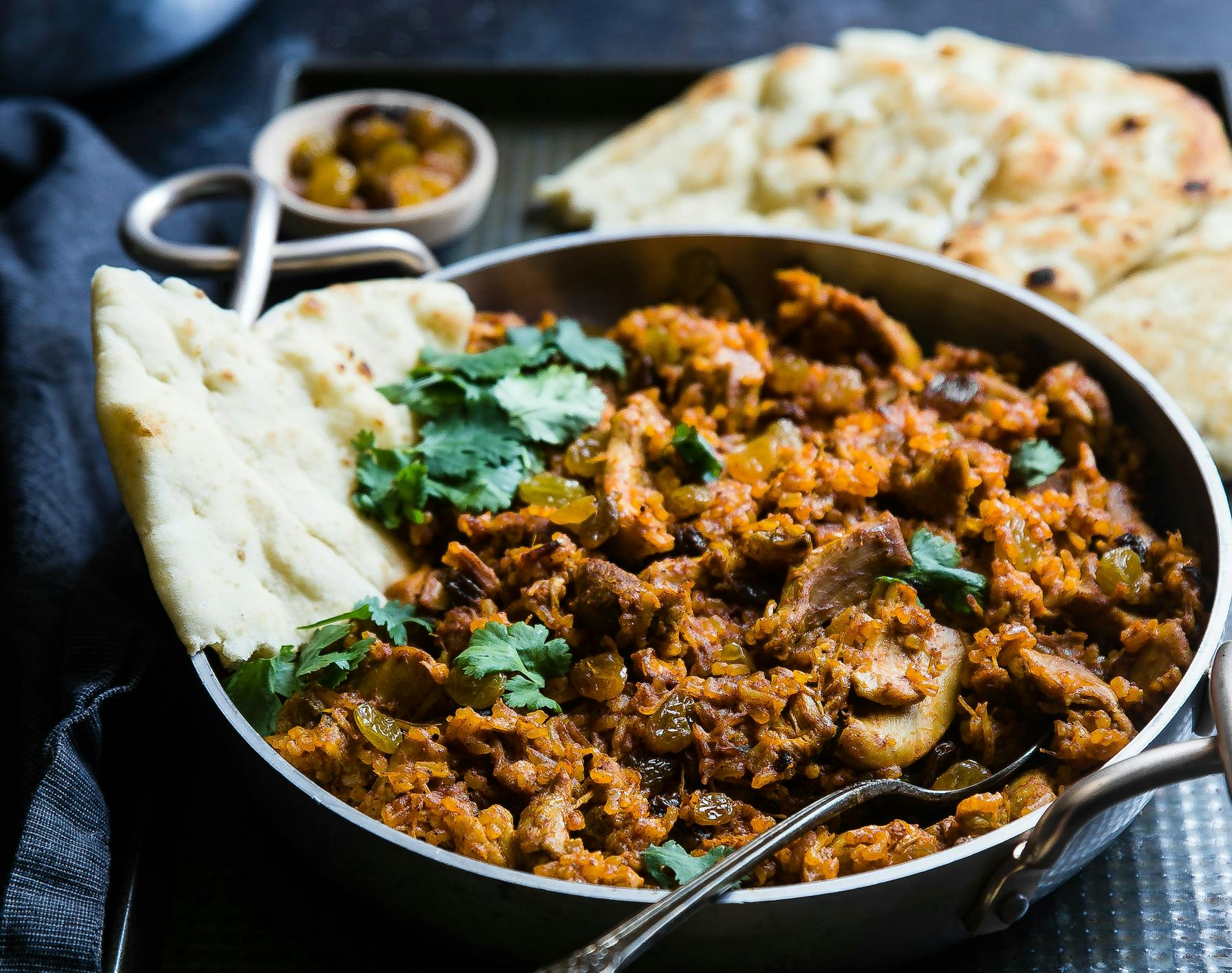 Some Indian food from a food truck.