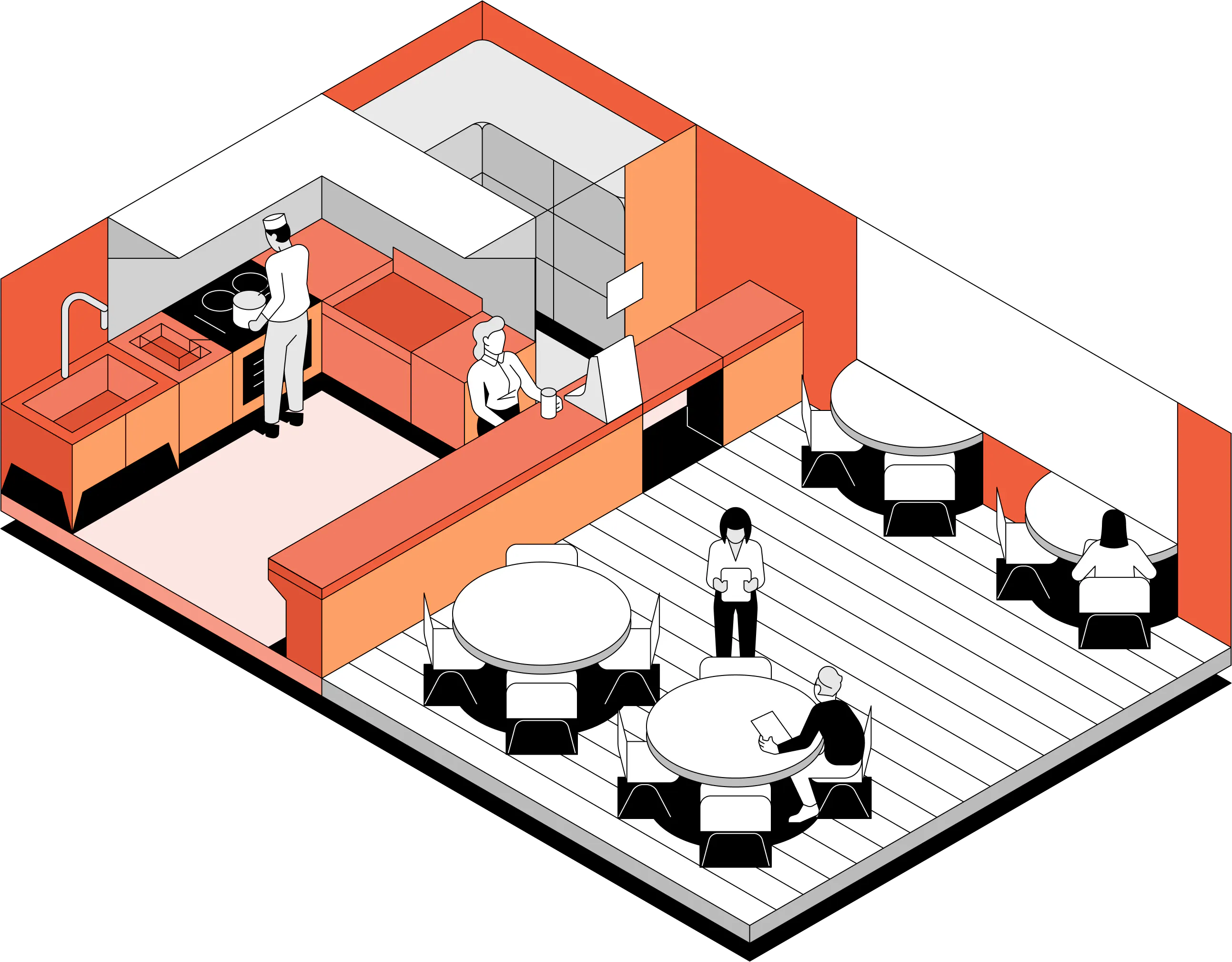 An Otter Digital Dine-In illustration. 