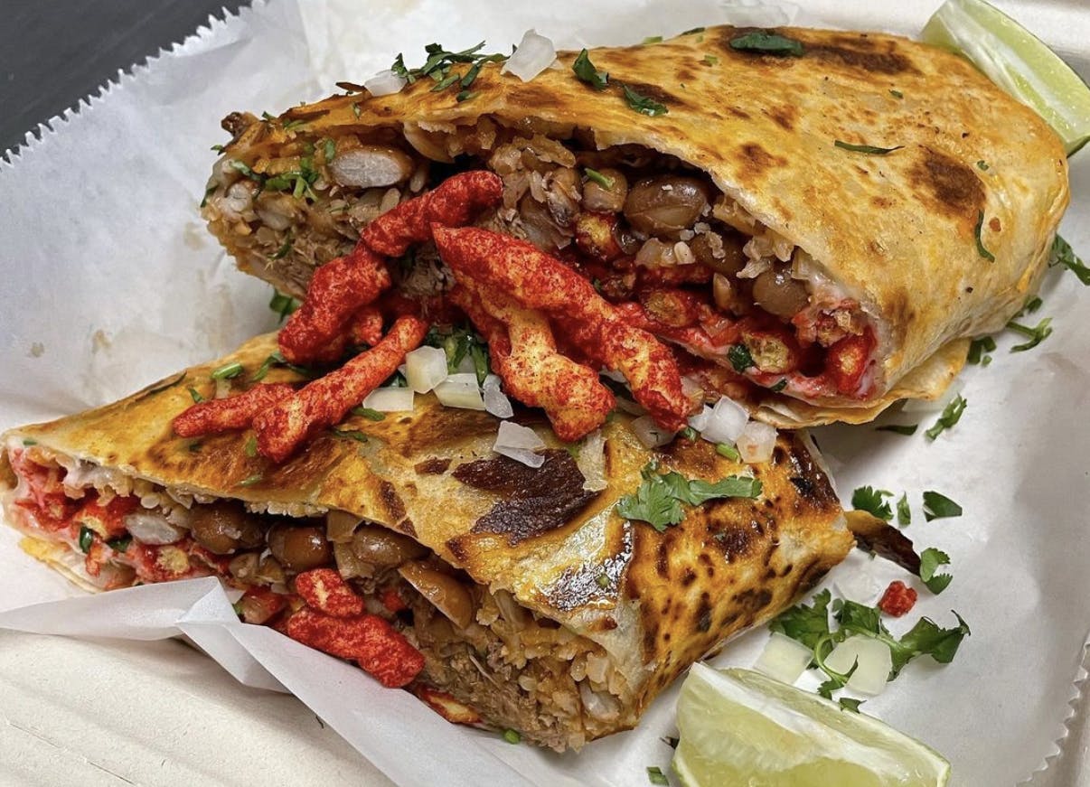Burritos from Aquino's Birrieria in Monterey, California.
