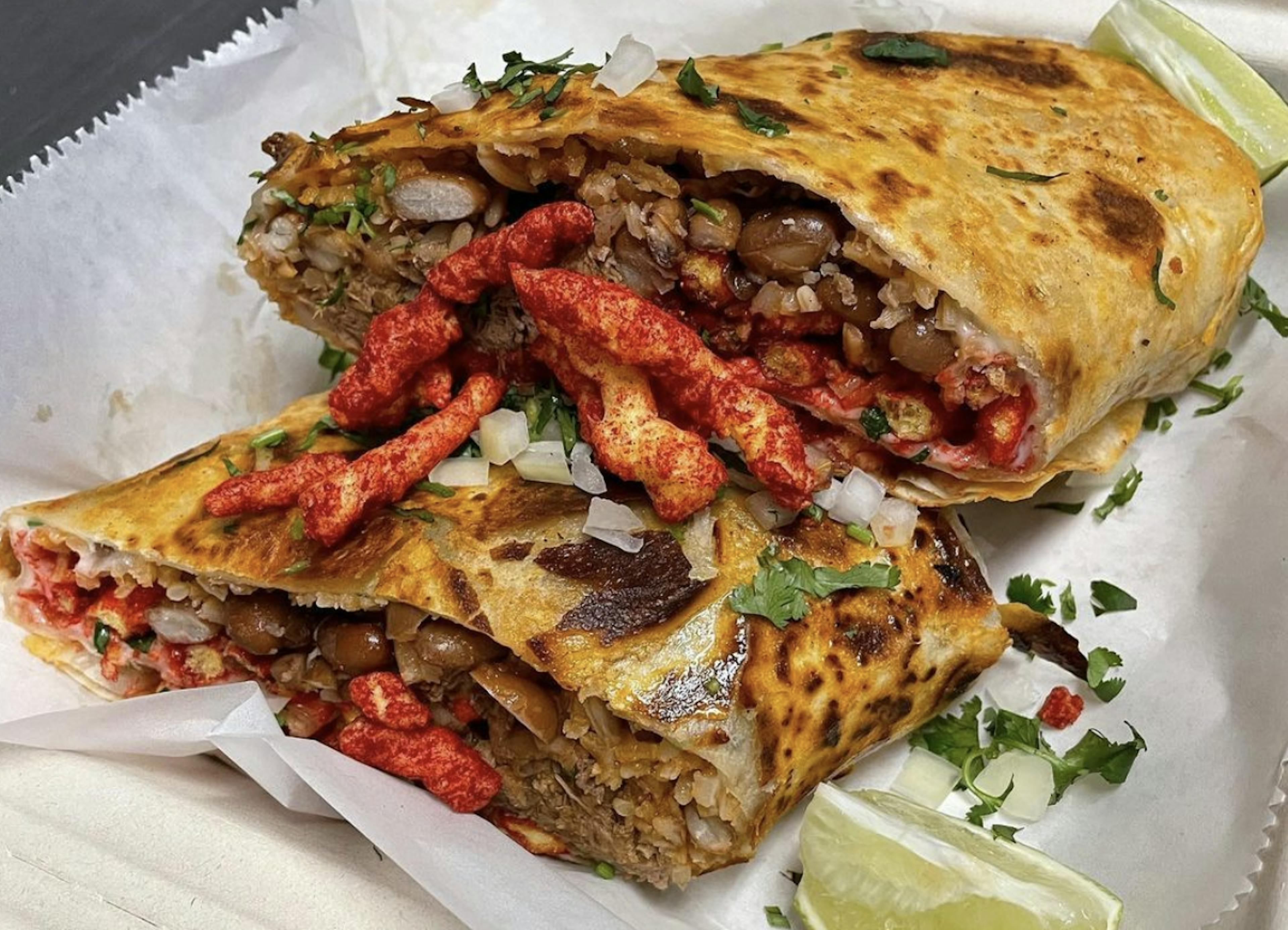 Burritos from Aquino's Birrieria in Monterey, California. 