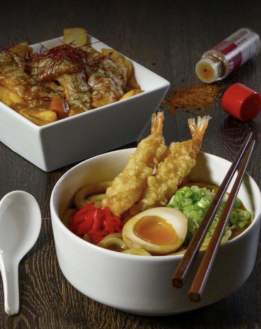 Image of a bowl of ramen and another plate of food from Fukuryu Ramen