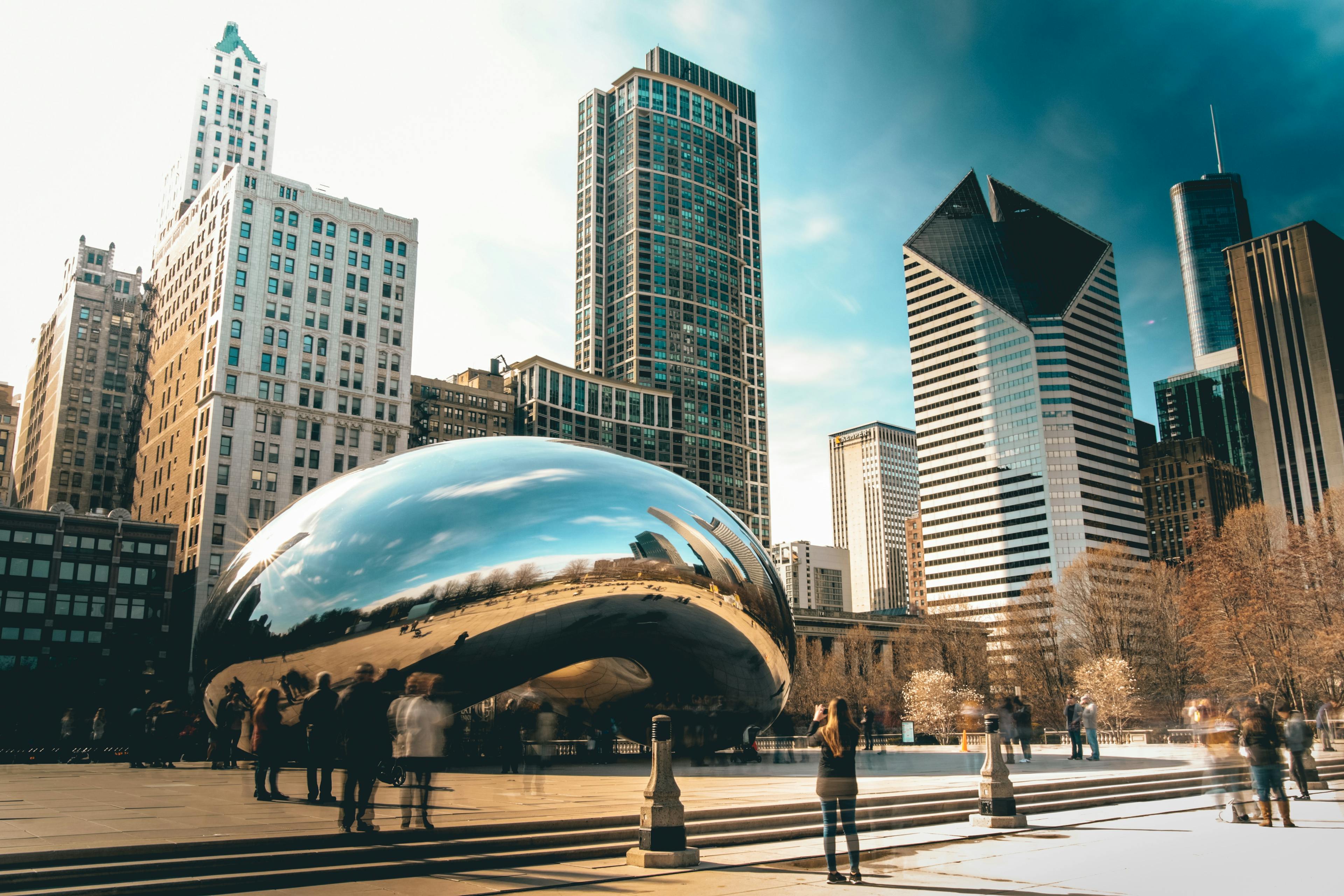 Chicago bean in Millenial Park. 