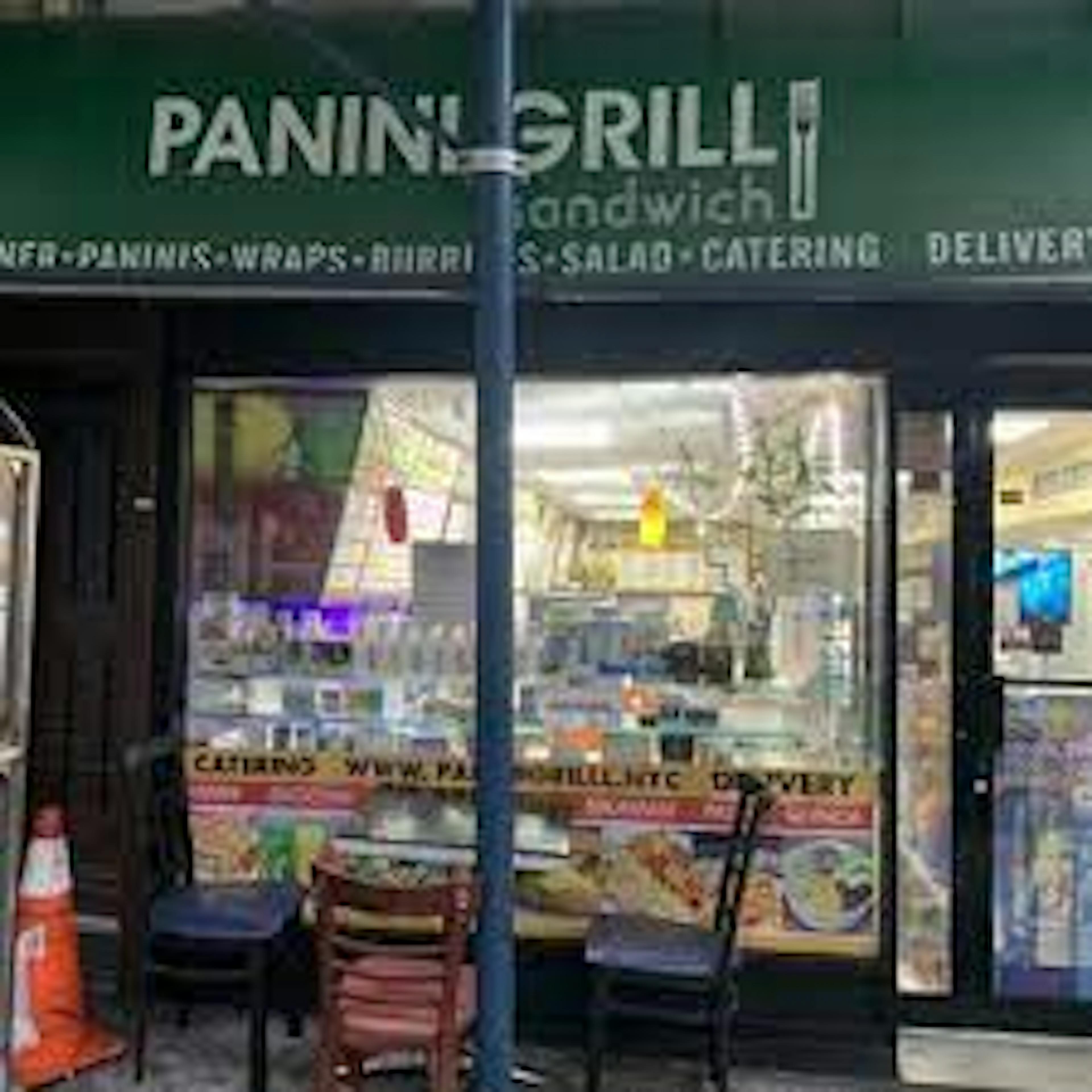 Panini Grill's restaurant exterior. 