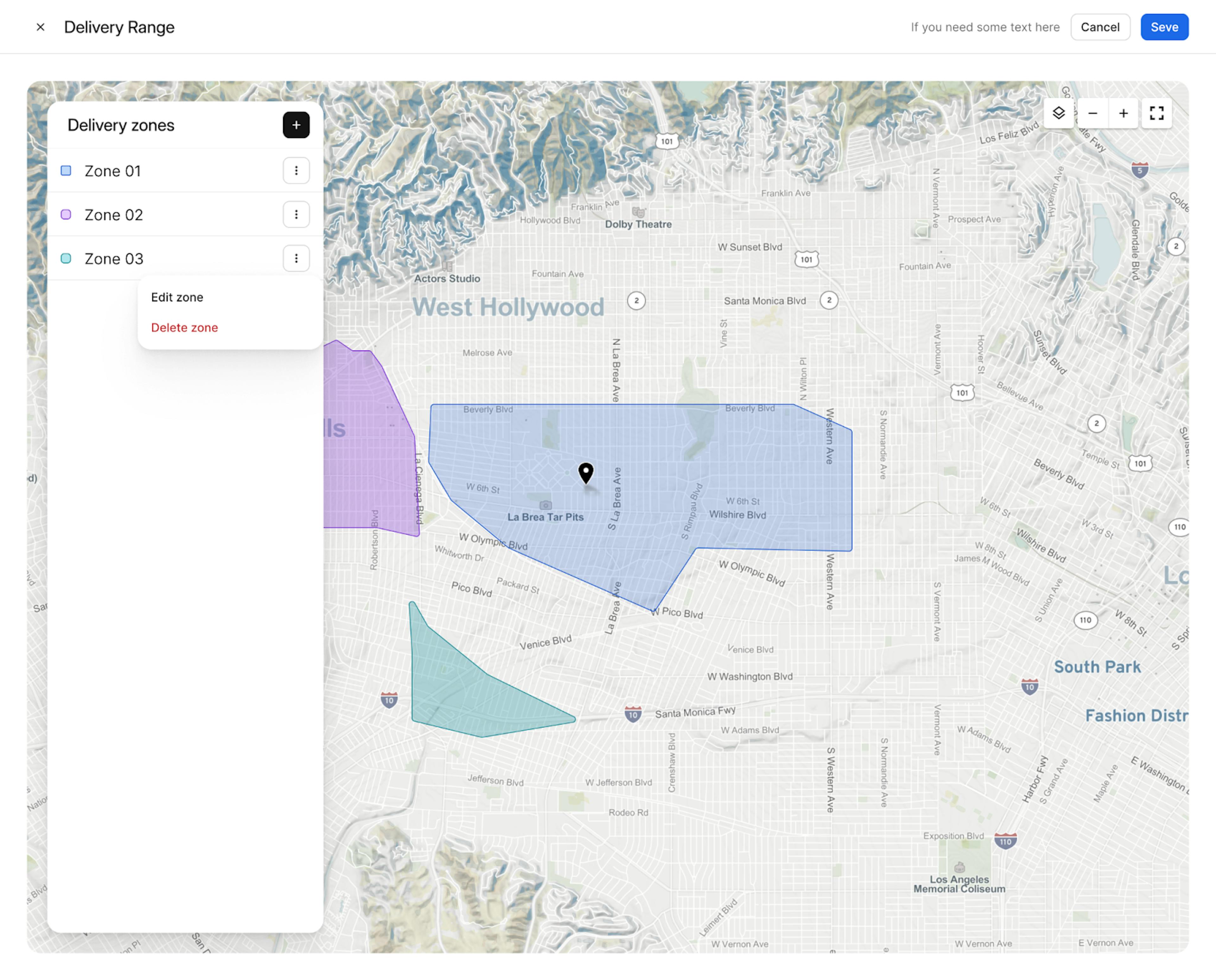 otter delivery radius screen preview