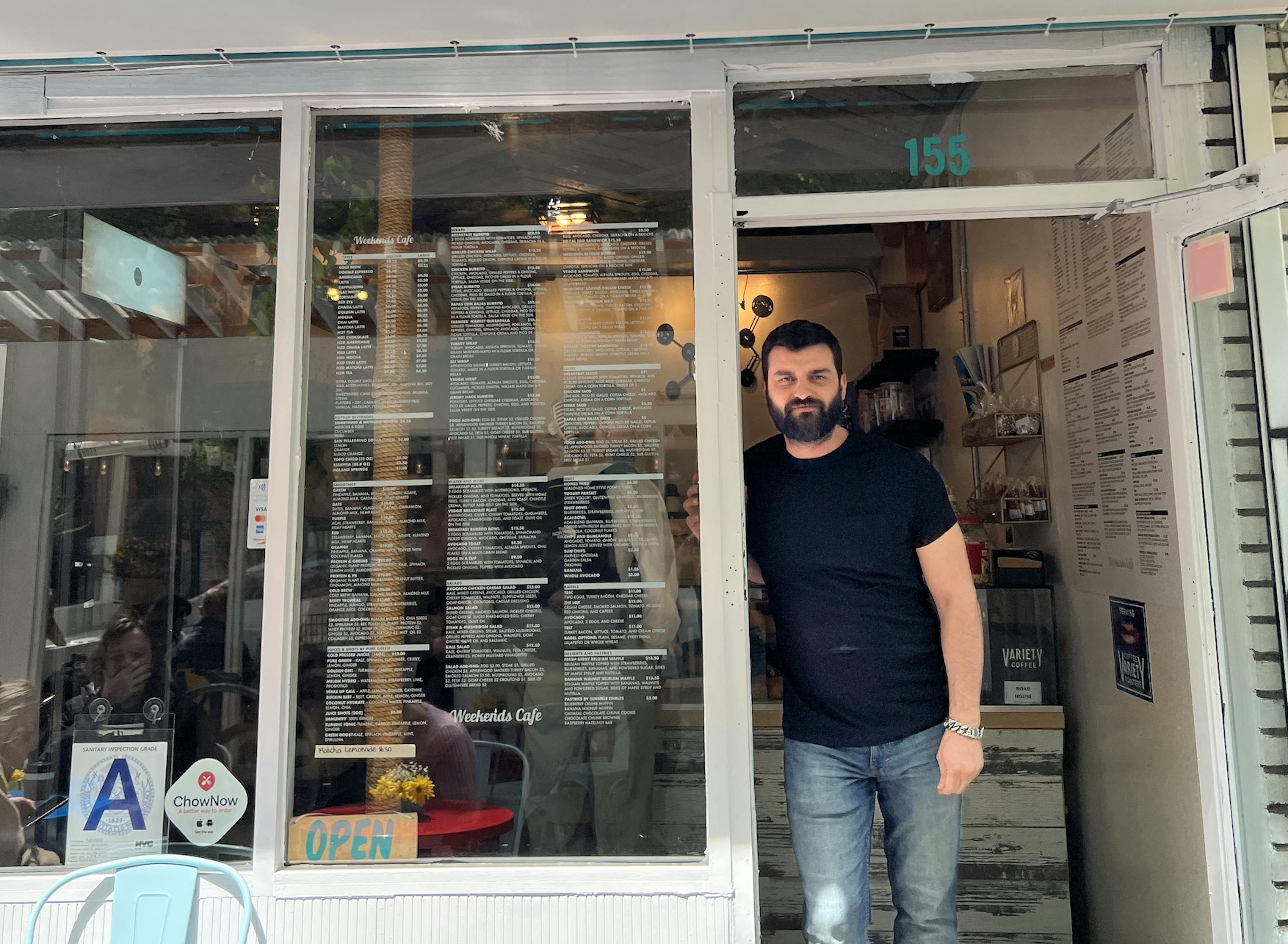 Ahmet Albayrak, owner of Weekends Cafe in Brooklyn, New York. 