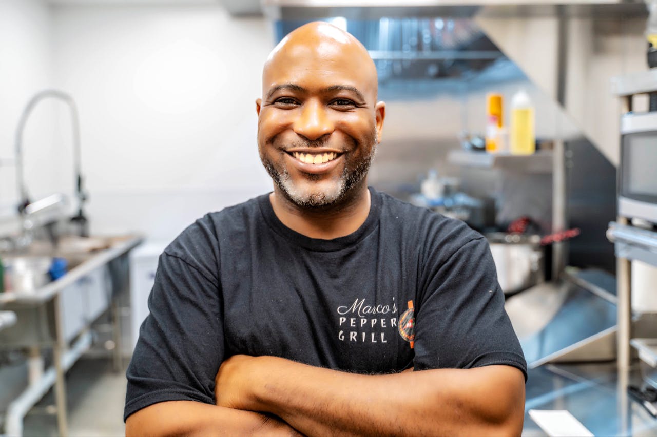 Marcus Flakes, owner of Marco's Pepper Grill in Texas.