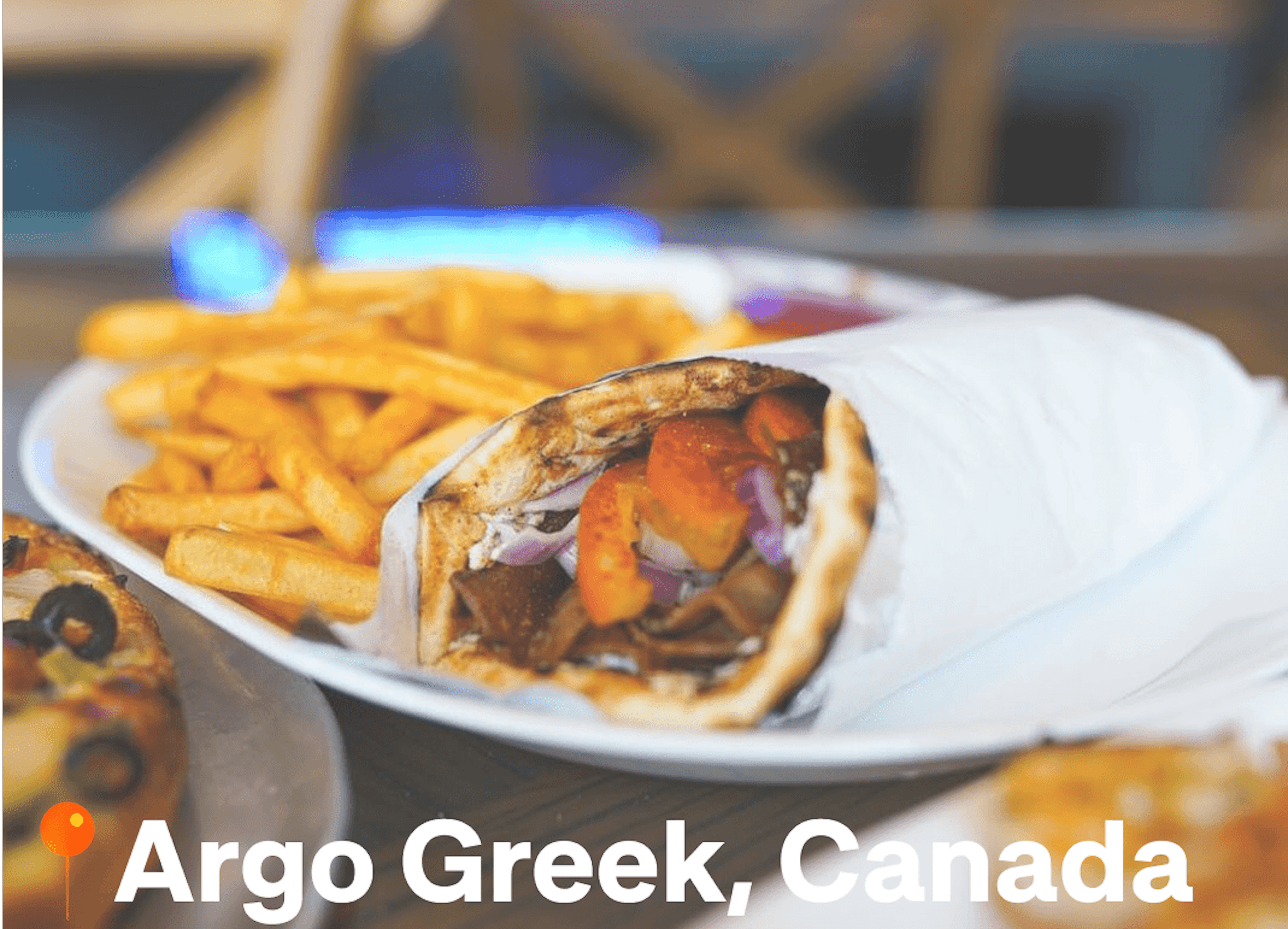 Image of pita and fries from Argo Greek cuisine in Canada