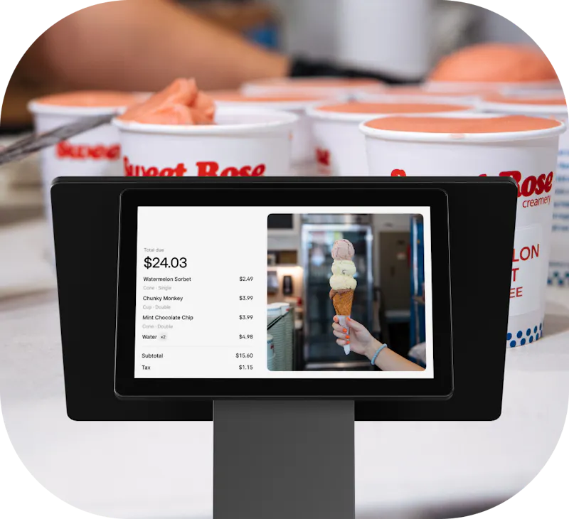 pos system for ice cream shop — Otter POS counter view