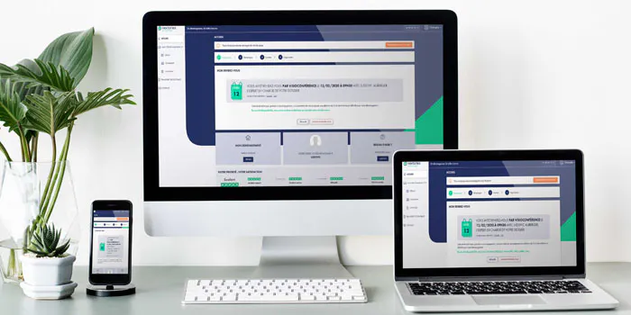 Espace client Nextories sur différent écran