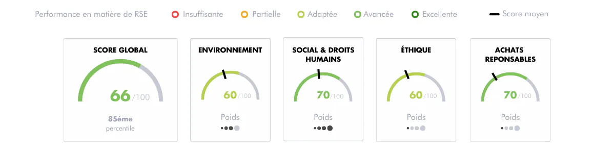 Score Ecovadis 