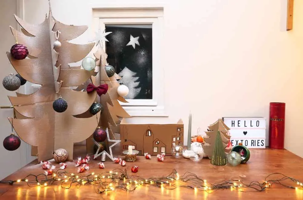 sapin de noel en carton diy de noel deco