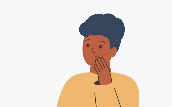 A person thinking.