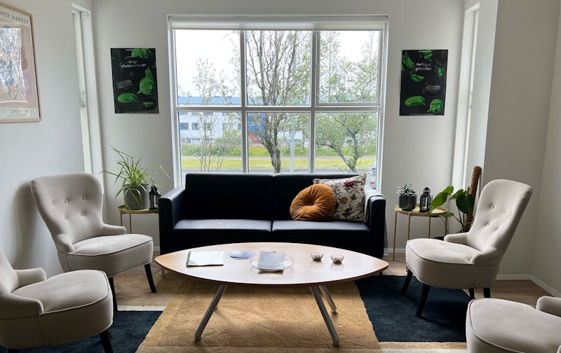 An interview room at Bjarkarhlíð