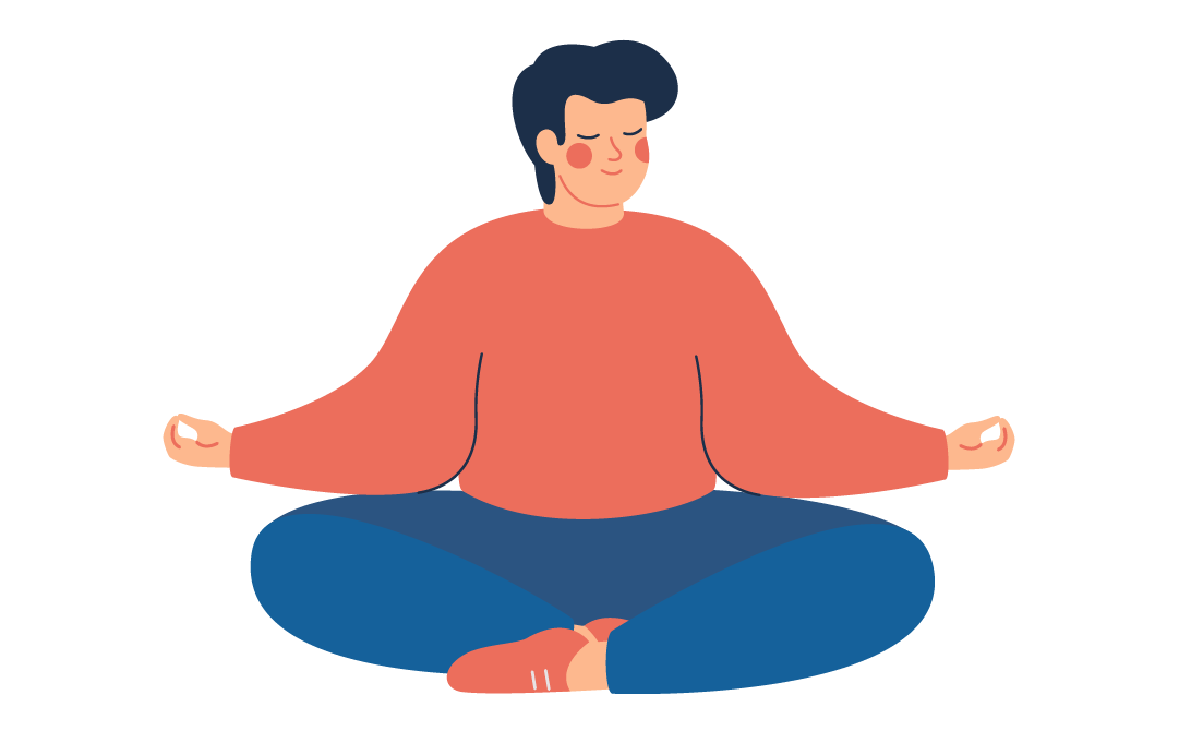 Róleg manneskja í hugleiðslu.