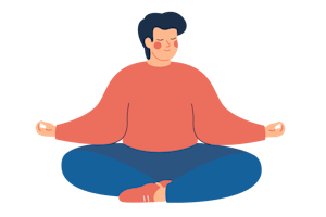 A calm person meditating.