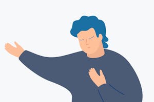 A man with his hand out.