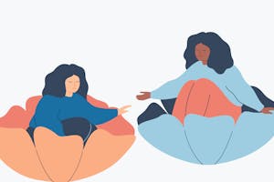 A woman offering support to another woman.