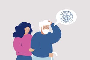 Aldraður maður fær aðstoð