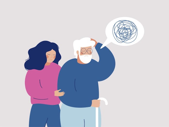 Aldraður maður fær aðstoð