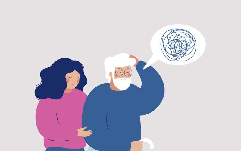 Aldraður maður fær aðstoð