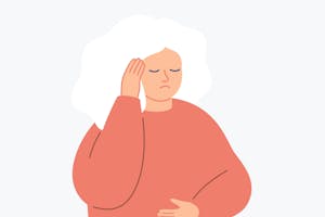 A woman in distress.