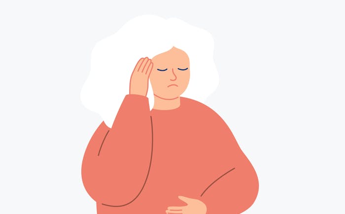 A woman in distress.