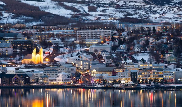 Útsýni af Akureyri.