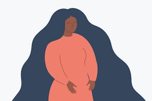 A woman.
