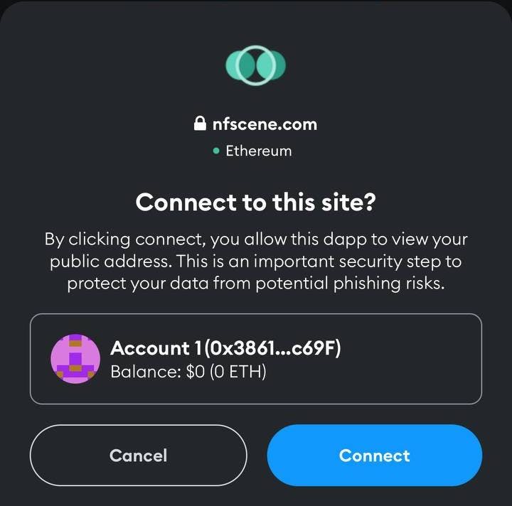 After the mobile deeplink is opened by a wallet application, the user will be prompted for confirmation.