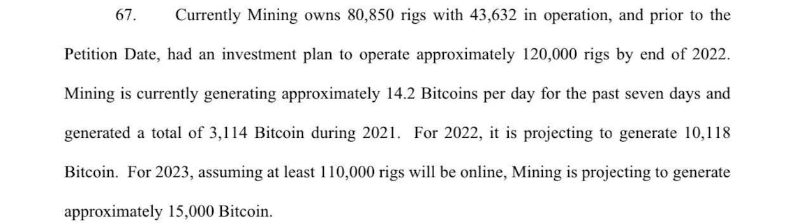 The mining strategy of Celsius Network as listed in one of the bankruptcy filings