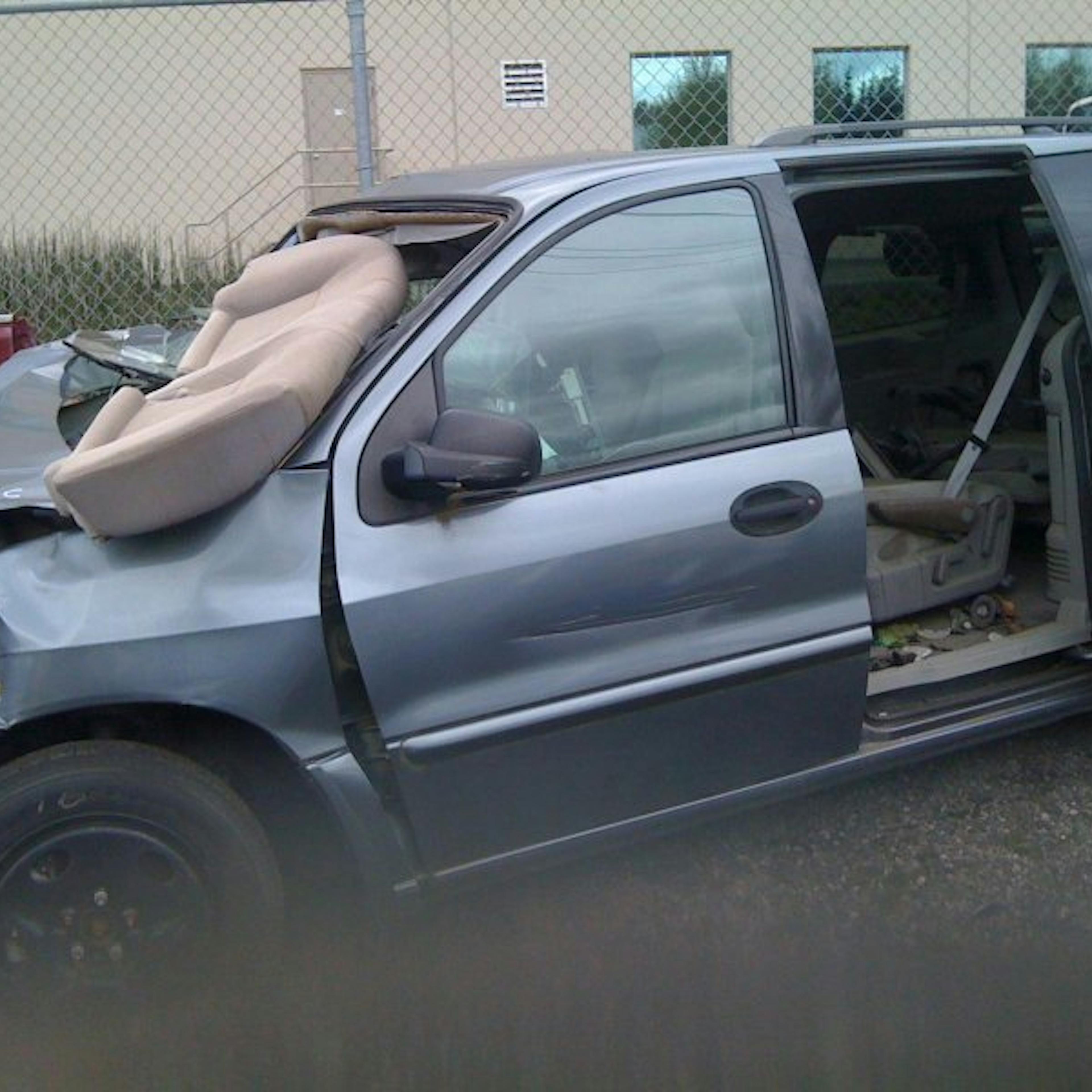 Nick's Auto Towing picking up a scrap van.