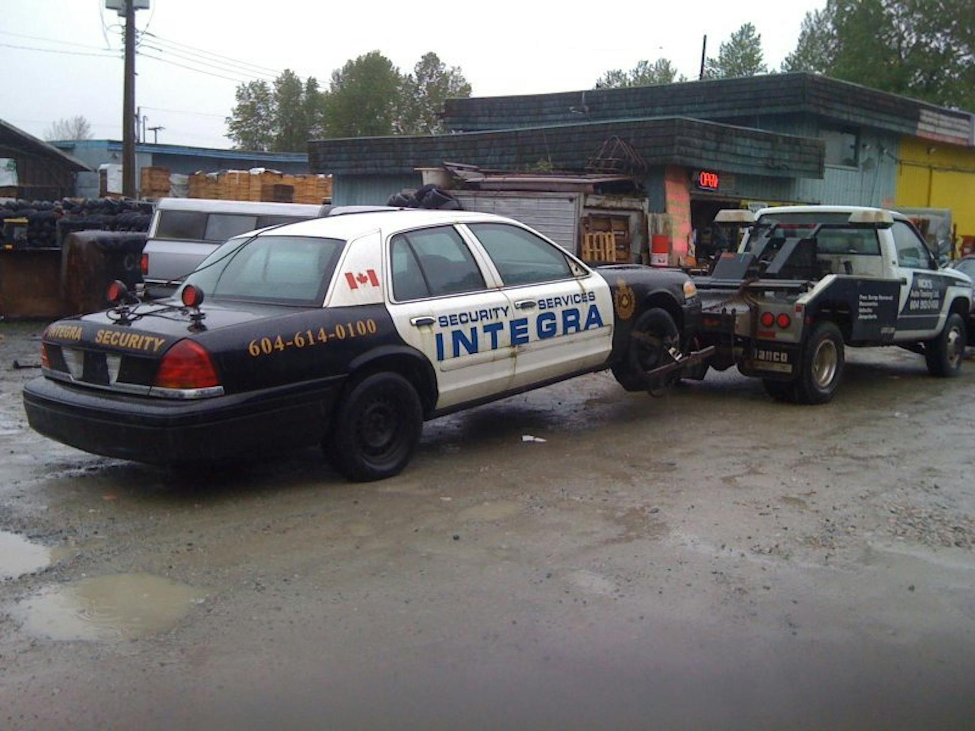 A scrap car pickup by Nick's Green Auto Towing
