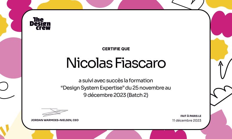 Certificat de formation Design System Expertise