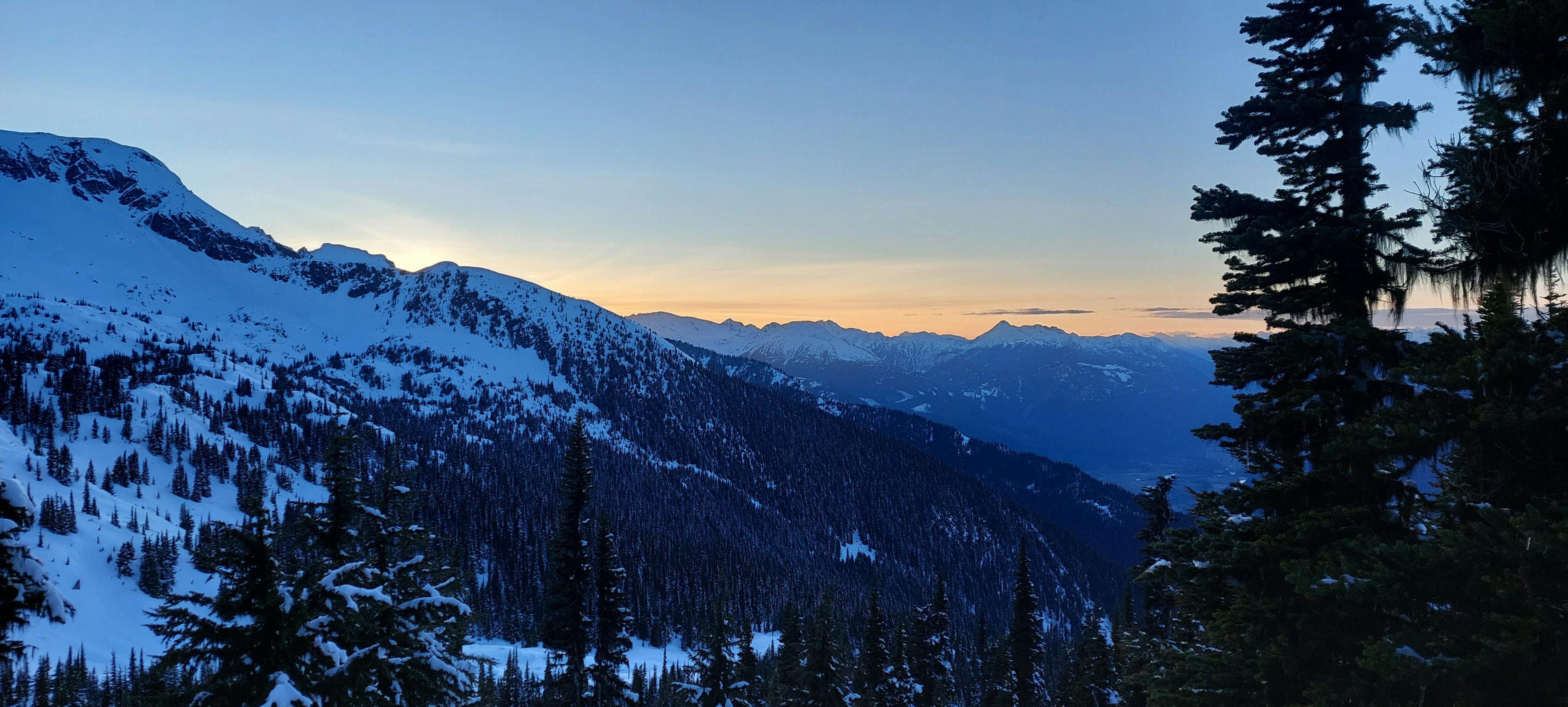 View from the Yurt at sunset.