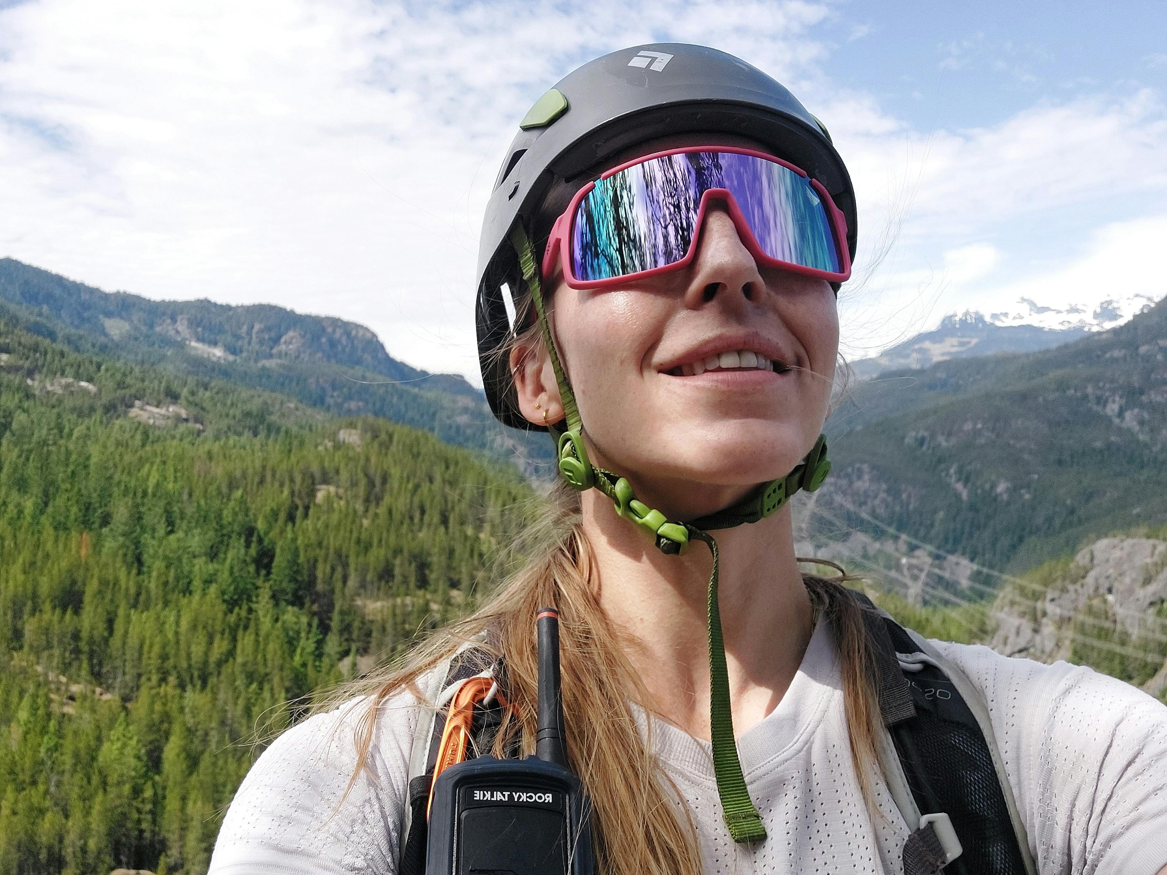 Selfie of the author on the climb. 