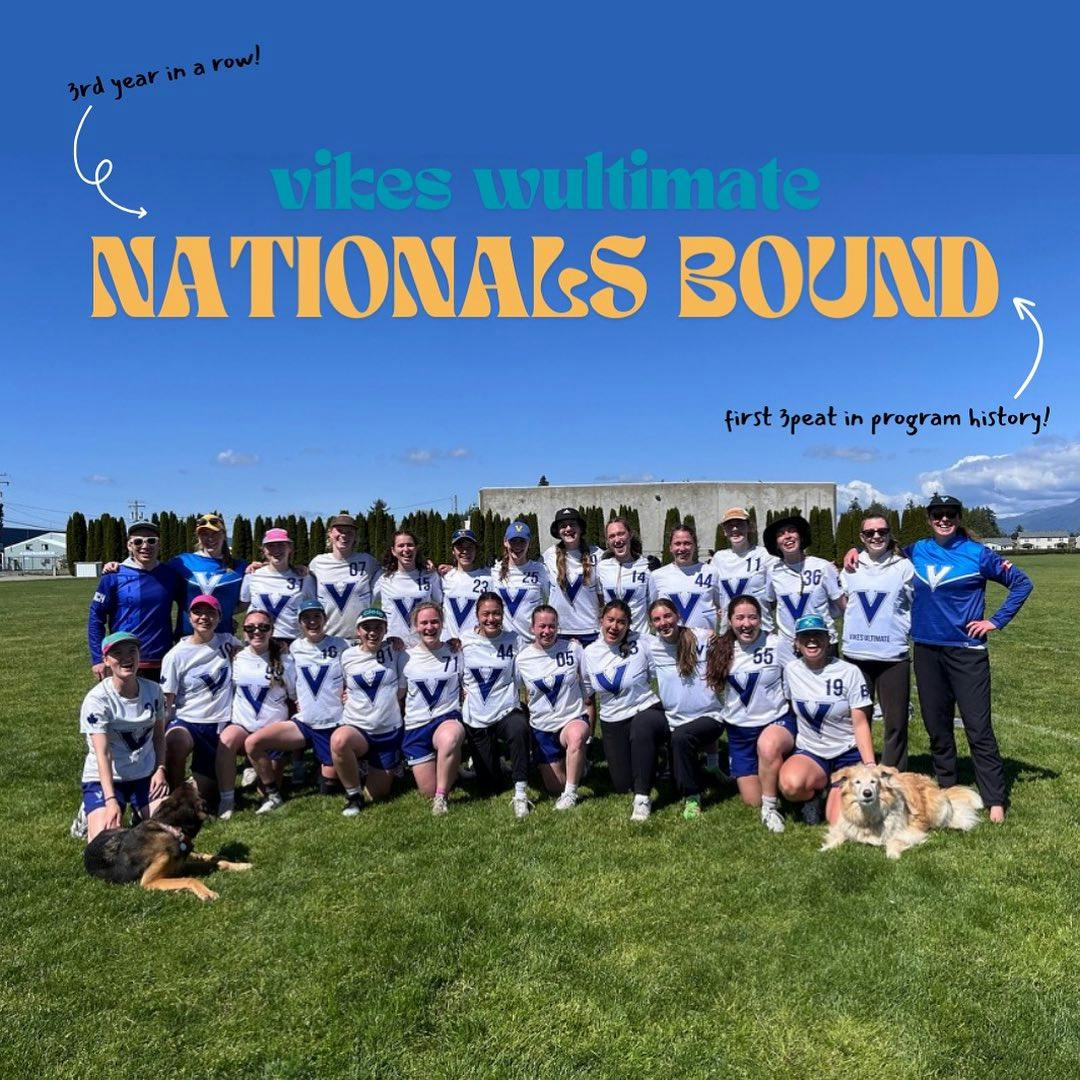 Uvic Ultimate Women's team nationals instagram post 2025
