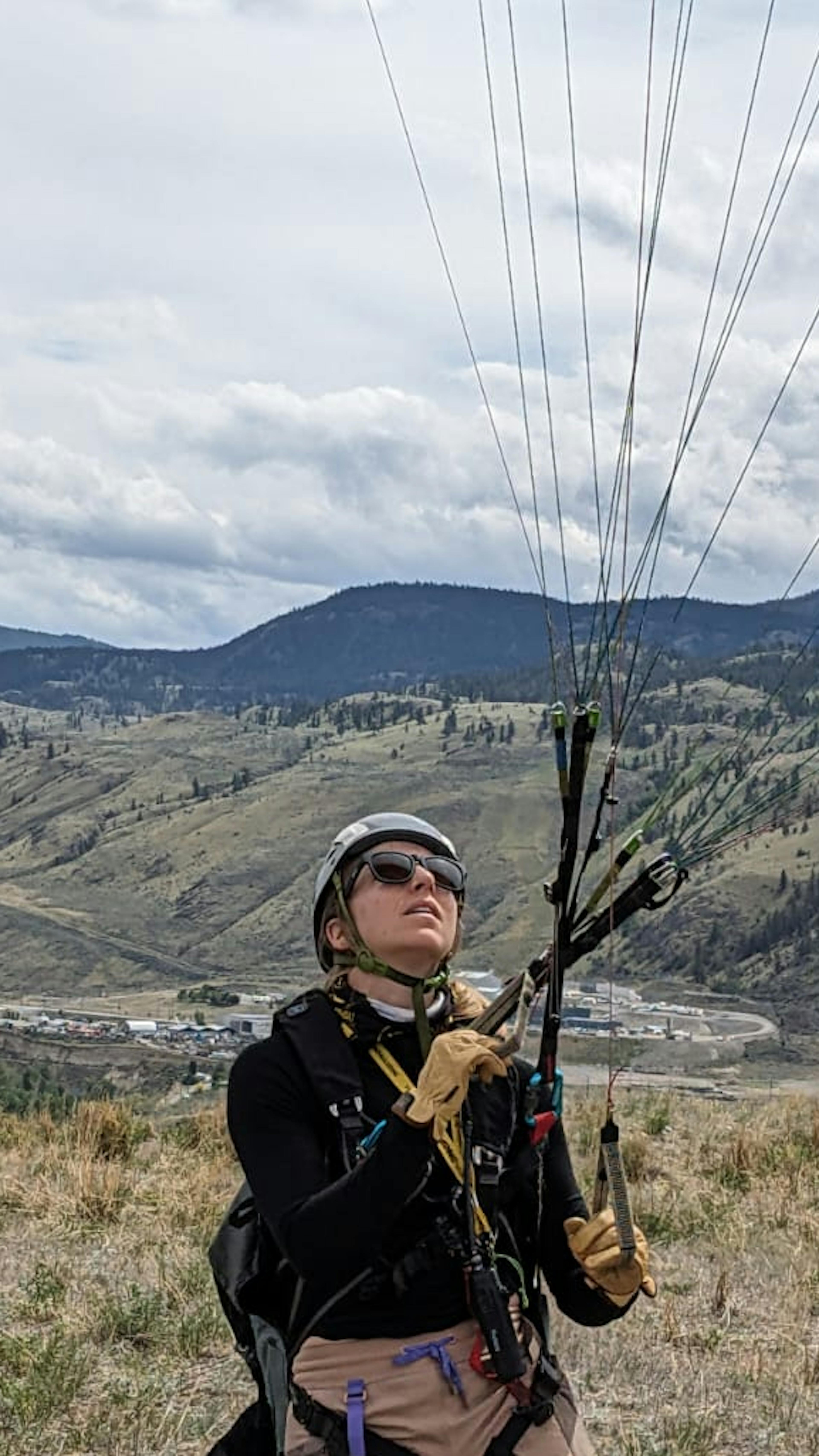 The author kiting a paraglider. 