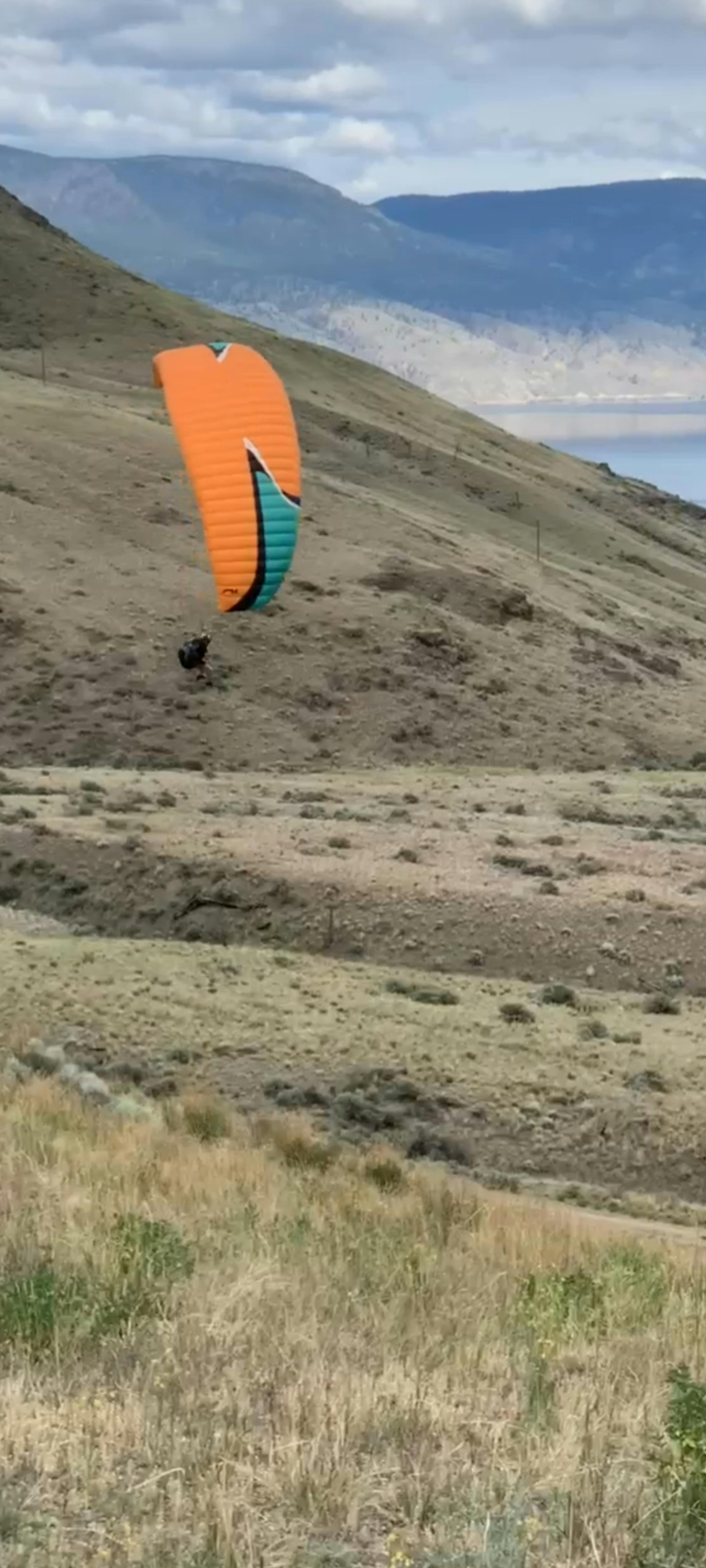 The author flying in a paraglider
