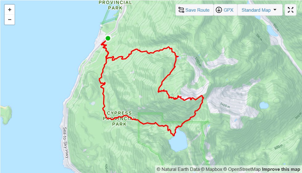 Map of GPS on Deeks Peak