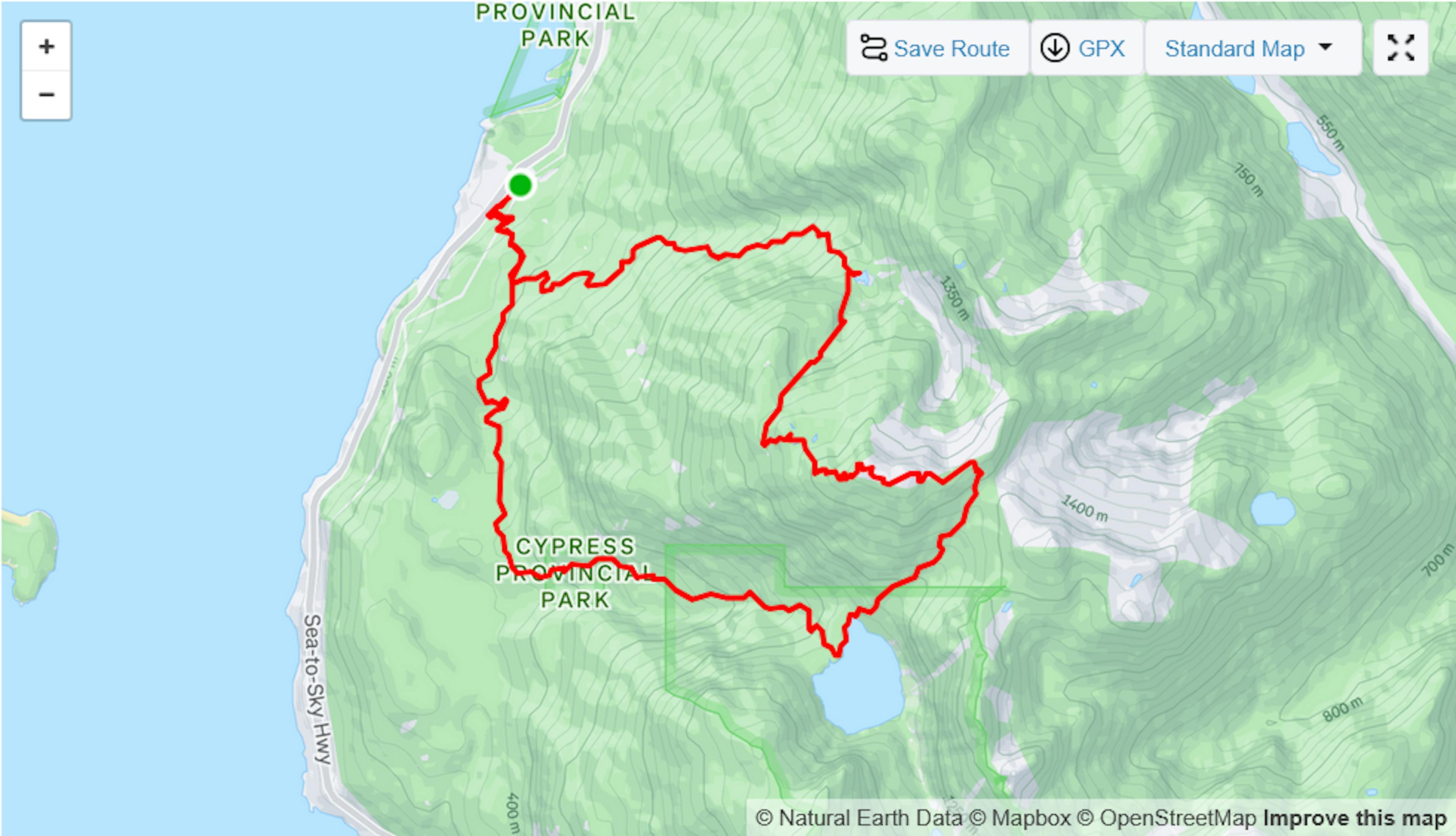 Map of GPS on Deeks Peak