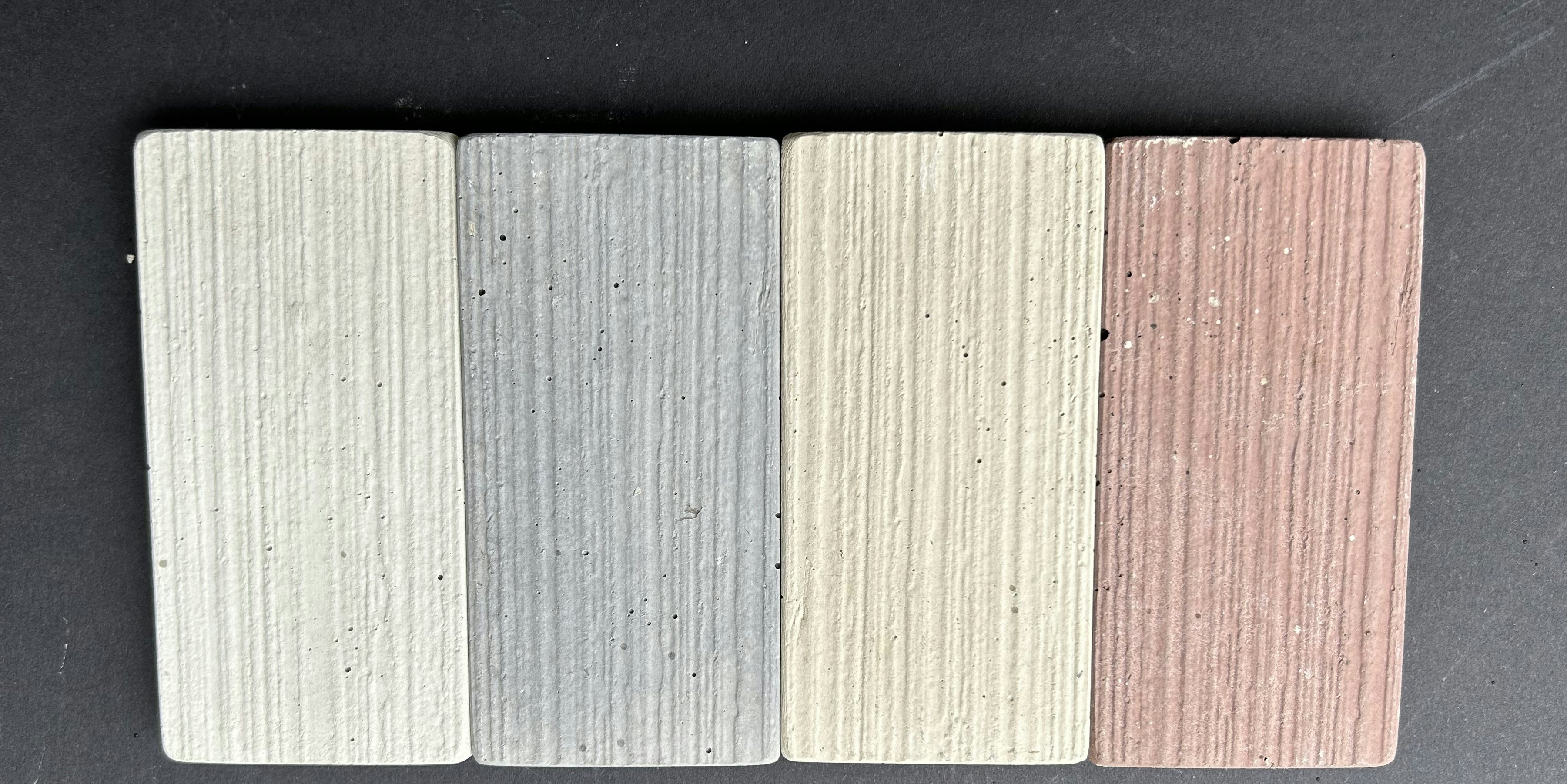 Farbmuster scharrierte Niessen Mauerabdeckungen MAD und MAP