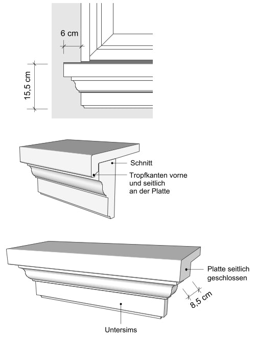 Fensterbank außen SLB 500 Zeichnung diverses