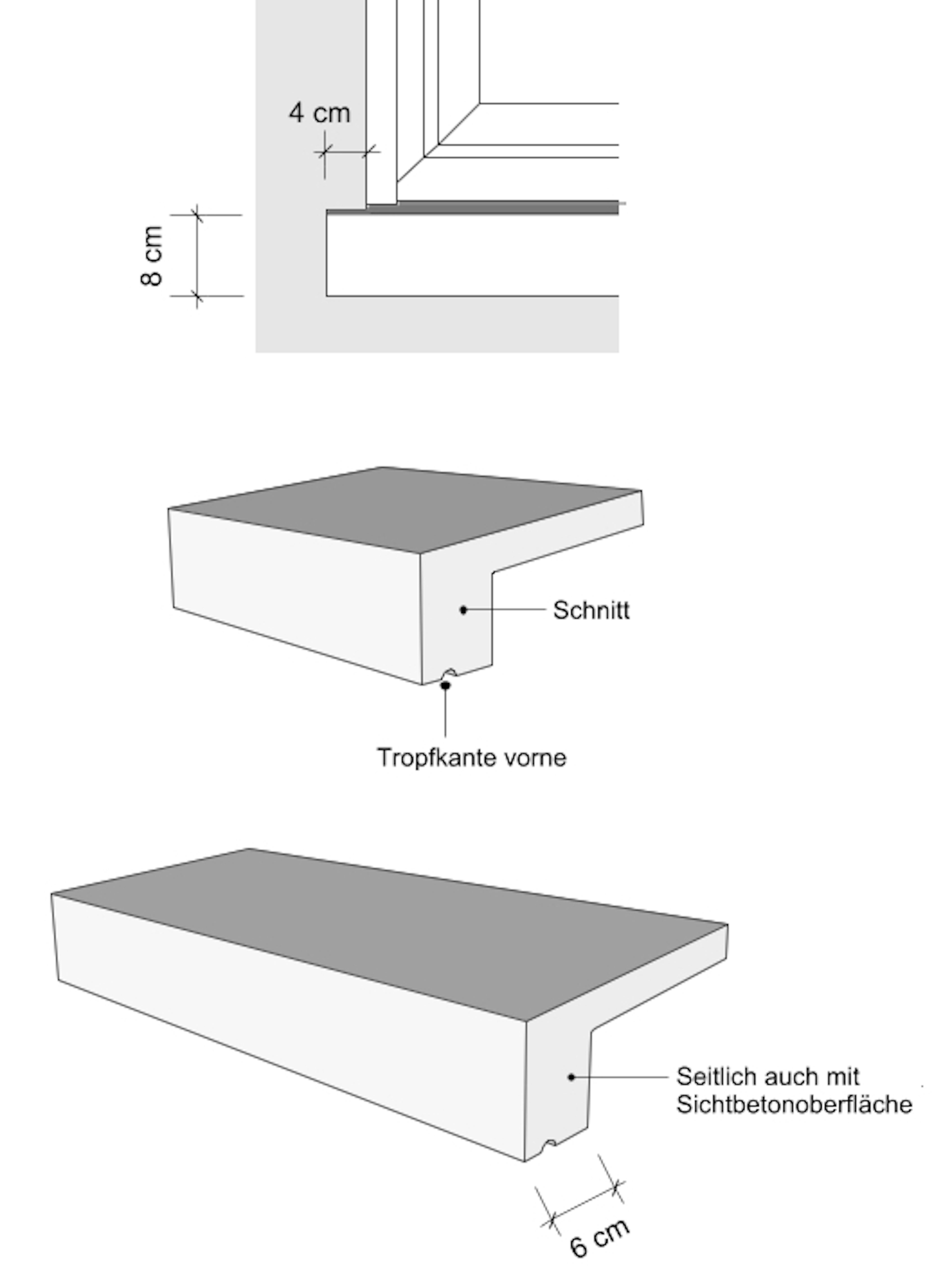 Fensterbank außen SLB 851 Zeichnung - von vorne