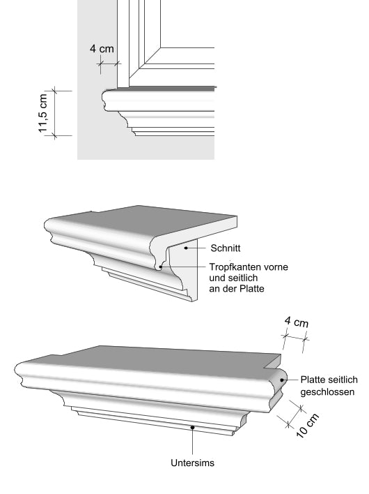 Ansichten Fensterbank außen SLB 570