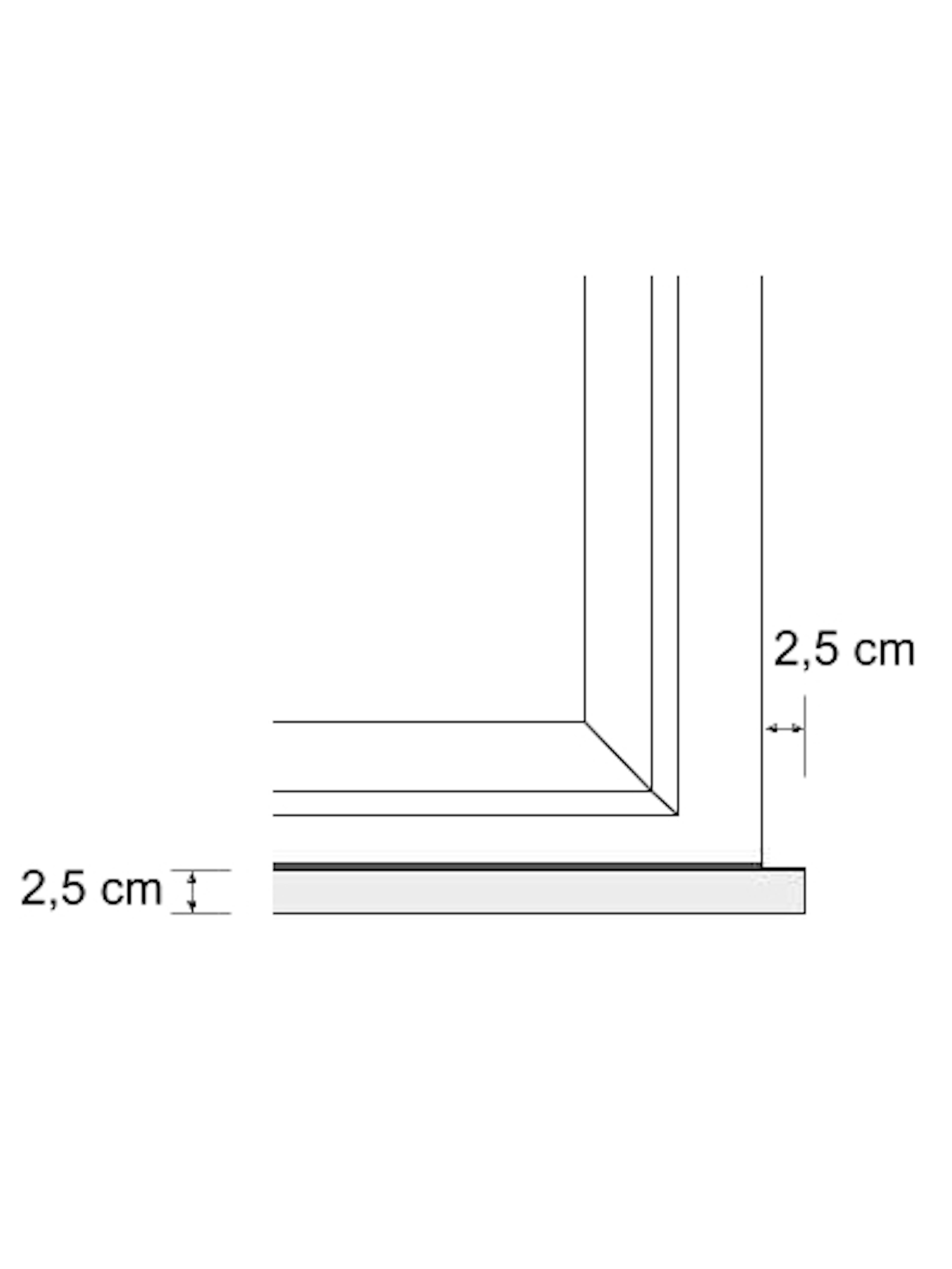 Ansichtszeichnung Innenfensterbank Niessen SLB 595 innen 