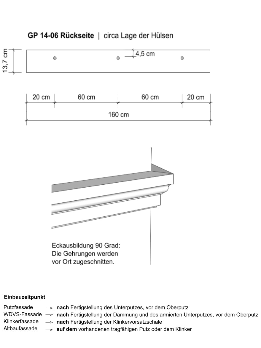 Zeichnung Gesims GP 14-06 -3b