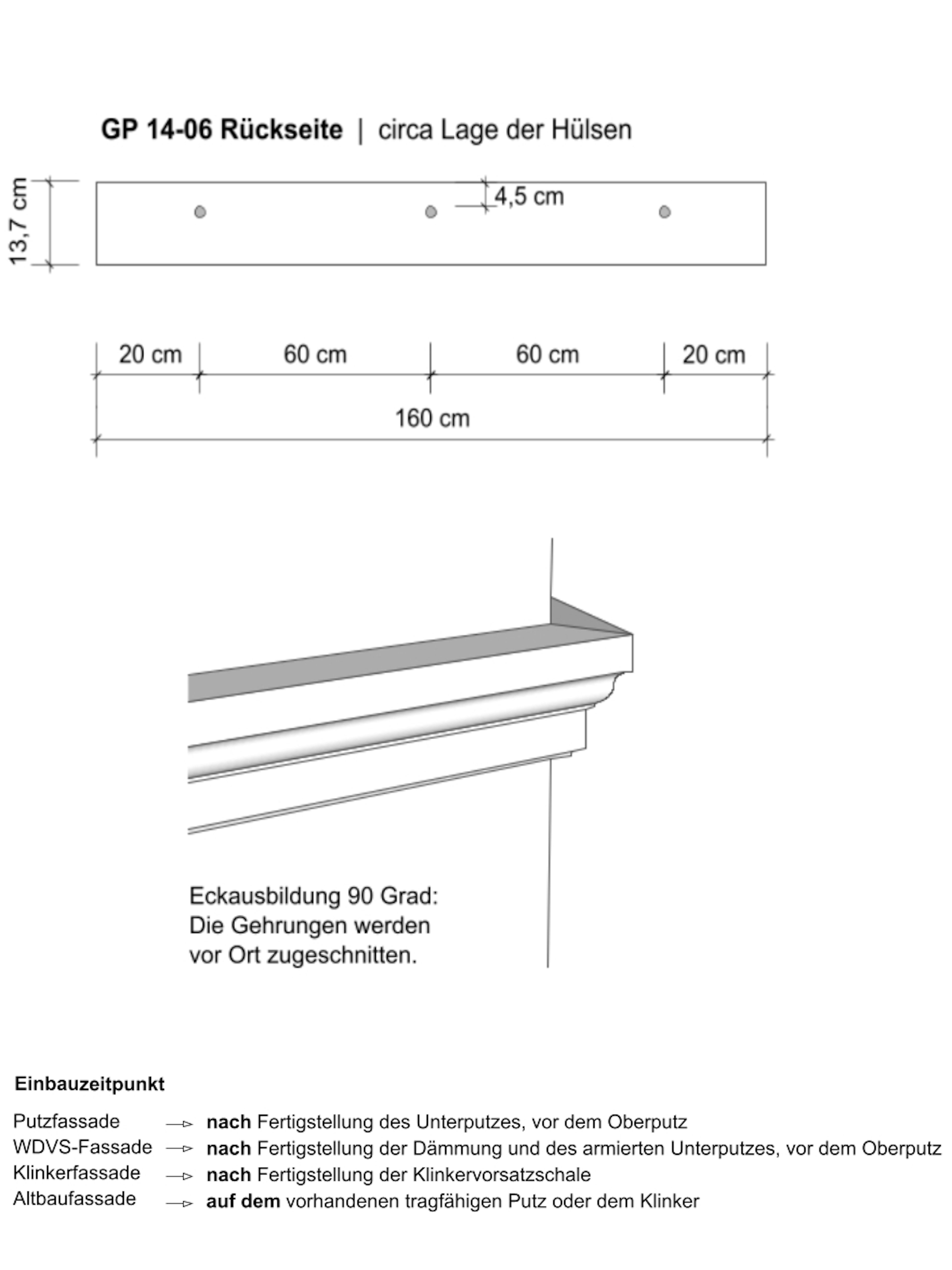 Zeichnung Gesims GP 14-06 -3b
