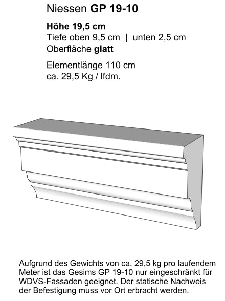 Zeichnung hohes Gesims GP 19-10 -2