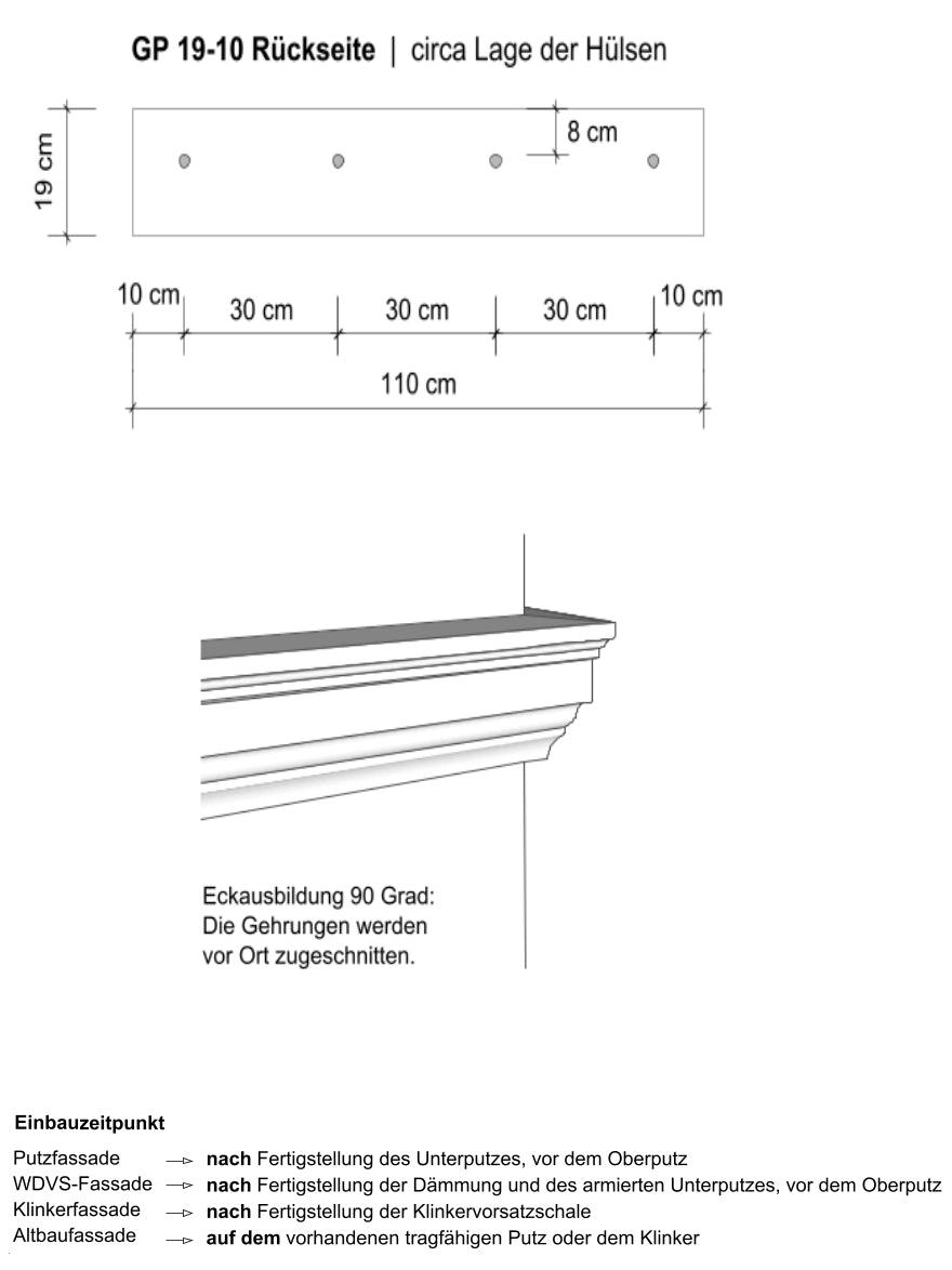 Zeichnung hohes Gesims GP 19-10 -3